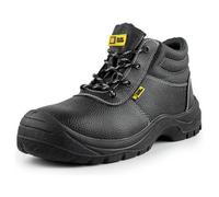 Black Hammer 1400 Mens Safety Boots Work Shoes Leather Steel Toe Cap Lightweight Footwear S3 Src (9 Uk)