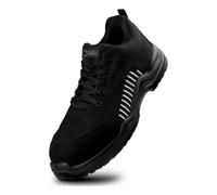 Black Hammer 2222 Safety Trainers Mens Composite Toe Lightweight Professional Grade Trainer Work Shoes S1P Src Black White (8 Uk)