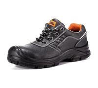 Black Hammer 2252 Mens Leather Safety Trainer Work Shoes Non Metal Lightweight Composite Toe Cap Kevlar Midsole S3 Src (12 Uk)