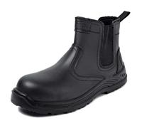 Black Hammer 8872 Mens Safety Boots Chelsea Work Shoes Leather Steel Toe Cap Working Ankle Lightweight Footwear S3 Src (10 Uk)