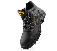 Black Hammer Comfortable Hydroguard Waterproof Steel Toe Caps Safety Boots Lightweight, Durable, Memory Foam Insoles, Non-Slip Work Shoes for Work Desma Sole (11 UK)