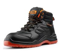 Black Hammer Composite Safety Boots for Men Non-Metallic Lightweight Durable Work Shoes Non-Slip Anti-Static Smooth Leather 8844 (7 UK)