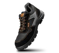 Black Hammer Composite Toe Cap Safety Trainers Metal Free Lightweight Work Shoes for Men Utility Construction Footwear with Midsole Protection Suede Leather Perfect for Everyday Use 1997 Black (14 UK)
