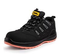 Black Hammer Lightweight Safety Trainers Womens Composite Toe Cap Metal Free Non Slip Breathable S1P SRC Work Shoes Betsy (4 UK) Black