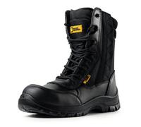 Black Hammer Mens Leather Composite Toe Cap Boot S2 Src Waterproof Military Army Desert Combat Walking Safety Zip Up High Ankle 9999 (12 Uk)