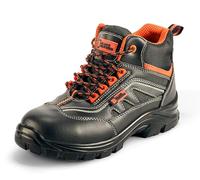 Black Hammer Mens Leather Safety Boots S3 SRC Composite Toe Cap with Midsole Protection Non Metallic Metal Free Lightweight Work Shoes Ankle Hiker 8852 (10 UK)