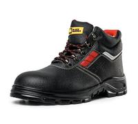 Black Hammer Mens Safety Boots Leather S3 SRC Black Steel Toe Cap Work Shoes Ankle 5993 (7 UK)