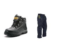 Black Hammer Mens Safety Boots Steel Toe Cap S3 SRC Work Shoes Ankle Leather 7752 (9 UK) Black & Lee Cooper LCPNT206 Workwear Mens Multi Pocket Easy Care Heavy Duty Knee Pad Pockets Safety Work Car