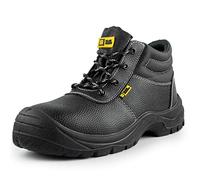 Black Hammer Mens Safety Boots Work Shoes Leather Steel Toe Cap Lightweight Footwear S3 SRC 1400 (8 UK)