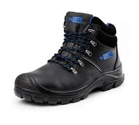 Black Hammer Mens Safety Boots Work Shoes Leather Steel Toe Cap Working Ankle Lightweight Footwear S3 SRC 8822 (7 UK)