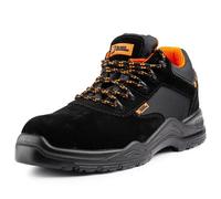 Black Hammer Mens Safety Trainers Lightweight Composite Toe Cap with Midsole Protection Work Boots Shoes Hiker Extra Grip S1P SRC 1557 (9 UK) Black