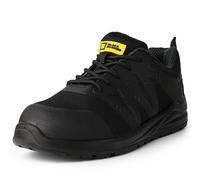 Black Hammer Mens Safety Trainers Lightweight Steel Toe Cap with Midsole Protection Work Shoes S1P SRC Norman (7 UK) Black
