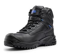 Black Hammer Mens Work Boots Lightweight - Steel Toe Safety Shoes with Non-Slip Outsoles, Comfort for Any Job 6600 (7 UK, Black)