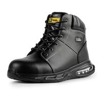 Black Hammer Phantom Glide Men’s Steel Toe Safety Boots - S1 PS SR FO Water-Resistant Leather Work Shoes with Air Bubble Sole & Kevlar Midsole (5 UK)
