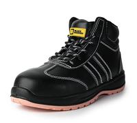 Black Hammer Safety Boots Lightweight Womens Composite Toe Cap With Midsole Protection Metal Free Non Slip Breathable S3 SRC Flo (4 UK)