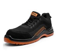 Black Hammer Safety Trainers Mens Composite Toe | Lightweight, Slip & Puncture Resistant, Comfortable Professional Grade Trainer Work Shoe S1P SRC 2222 (9 UK,B-Orange)