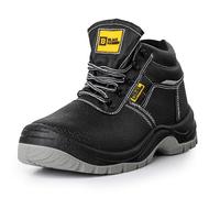 Black Hammer Steel Toe Cap Safety Boots for Men - Durable Leather Work Boots, Ideal for Construction and Industrial Use, Comfortable and Protective Mens Safety Boots BH1300 (10 UK)