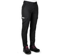 Black Hammer Womens Cargo Work Trousers Multi Pockets Elastic Waist Heavy Duty Triple Stitched Reinforcing Stress Point Endure Workwear (Size 18, 28" Leg) Black
