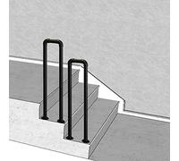 Black Hand Railings for Stairs U-Shaped, Transitional Stairs Banister Handrail Indoors Outdoors, Stairs Railing for Garden Porch Decking - Complete Kit (Size : 65cm(2.1ft))
