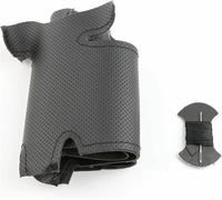 Black Hand Sewing Steering Wheel Cover For Audi A4 B7 B8 A6 C6 2004-2011 Q5 2008-2012 Q7 2005-2011 Non-Slip Breathable Microfiber Leather