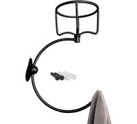 (Black) Hand Towel Holder - Hand Towel Hook with Vintage Candle Holder - Wall Mounted Rustic Handtowel Ring for Counter, Toilet & Entryways