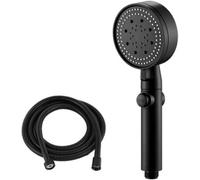 Black Handheld Showerhead, Handheld Showerhead And Hose Set, 5 Mode Adjustable Shower Head, Metal Shower Head