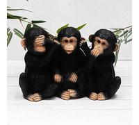 Black Handpainted Three Wise Monkeys Ornaments