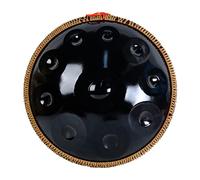 Black Handpan Percussion Drum with Portable Hand Pan Bag, Handpan Mallet,Handpan Stand,Dust-Free Cloth for Kids and Friends Birthday Gift,Black-10notes