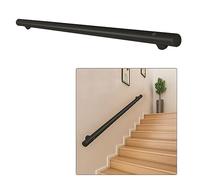 Black Handrail for Stairs 1ft-20ft Hand Rails for Outdoor Steps or Indoor Stair, Safety Support Bar Wall Mounted Staircase Banister Railing, Round Tube Design (Size : 11.5ft/350cm)