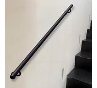 Black Handrail for Stairs, Non-Slip Staircase Banister Wrought Iron Stair Railing for Indoor and Outdoor Wall Mount Support, Home Garden Corridor Guardrail Decking Railings(3ft/90cm)