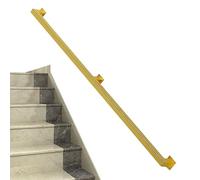 Black Handrails for Stairs - 30cm 2.4cm 3m 4m 6m Stair Railing Metal Wrought Iron Staircase Banister Hand Rails Wall Mount Safety Grab Rail - Complete Kit(Gold,1ft/30cm)