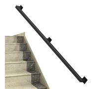 Black Handrails for Stairs - 30cm 2.4cm 3m 4m 6m Stair Railing Metal Wrought Iron Staircase Banister Hand Rails Wall Mount Safety Grab Rail - Complete Kit(Black,2.6ft/80cm)