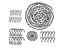 Black Hanging Chains,196 Inch Hanging Basket Chain Set,Picture Hanging Chain with 10 Hanging Clasps,10 S Hooks,10 Sheep's Eye Nails,10 Question Mark Hooks for Bird Feeders,Wind Chimes,Planters (Black)