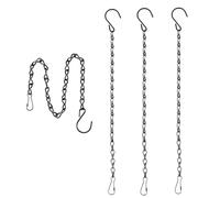 Black Hanging Chains, 4 Pack Hanging Chain with Hooks Metal Hanging Basket Hanger Garden Plant Hangers Metal Chains with Hooks Clips for Hanging Bird Feeders Birdbaths Planters Ornaments