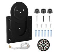Black Hanging Dartboard Wall Mount Bracket with Tape Measure and Screws | Waterproof Plastic Construction Includes Stabilisers for Steady Setup, Suitable for Indoor Game Areas and Practice Spaces