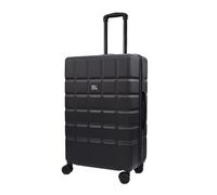 Infinity Leather Black Hard Shell Classic 8 Wheel Cabin Luggage Case Travel Suitcases | Size: Medium Infinity Leather Black Medium