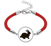 Black Hare Animal Portrayal Lucky Red String Bracelet Rope Bracelet Handmade