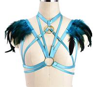 Black Harness Women O-Ring Cage Top With Garter Belts Body Harness Bondage Belts (Color : O0664, Size : One Size)