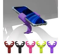 Black Harp Silicone Bike Phone Holder - Compatible with Peloton, Stationary Exercise Bikes - Rotatable Screen - Smartphone Mount for Handlebar