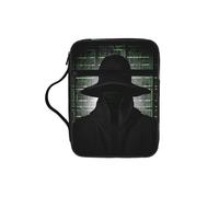 Black hat Dark Side Hacker Bible Cover for Women - Stylish Large Bible Case for Men, Multi-Functional Carrying Book Cover Church Bag with Handle and Zipper Pocket - Bible Bag Christian Gifts
