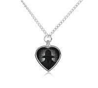 Black Hat Dark Side Hacker Pet Cremation Jewelry for Ashes Waterproof Urn Necklace with Filling Kit Heart Pendant Ash Necklace Memorial Keepsake Jewelry Custom Sympathy Gift for Dog Cat Human Ashes