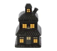 Black Haunted House Oil Burner and Wax Warmer - Spooky Haunted House Design, Creates Warm Glow, Suitable for Wax Melts & Fragrance Oils, Perfect for Halloween and Cozy Spaces