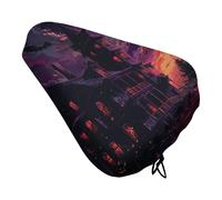 Black Haunted House Waterproof Bike Seat Cover - UV Protection & Dustproof Bicycle Saddle Protector, Non-Slip Comfortable Bicycle Cushion Cover for Men Women, Fits Mountain/Road Bikes