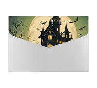 Black Haunted Mansion File Folder 6-Pocket, Waterproof Accordion File Organizer with Snap Closure, Expanding Document Holder for Office, Home