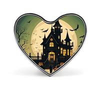Black Haunted Mansion Lapel Pin - Heart Shape Brooch Pins for Men & Women Suit Accessories, 1" Lightweight Enamel Lapel Pins Buttons for Backpacks, Hats, Bags, Lanyards, Black Haunted Mansion, Love