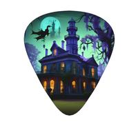 Black Haunted Mansion Print 12 Pieces Guitar Picks For Guitars And Ukulele, Unique Guitar Present