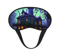 Black Haunted Mansion Print Adults Sleep Comfort Eye Mask Light Blocking Nap Aid for Travel Insomnia Camping