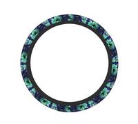 Black Haunted Mansion Print Steering Wheel Cover Car Accessory Breathable Insulated Protection Cars Suv Trucks