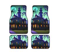 Black Haunted Mansion Print Vehicle Accessories Foot Mat Set 4 Pieces Floor Mats Protection Vans Sedans Trucks