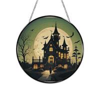 Black Haunted Mansion Stained Glass Window Hanging Sign Suncatcher